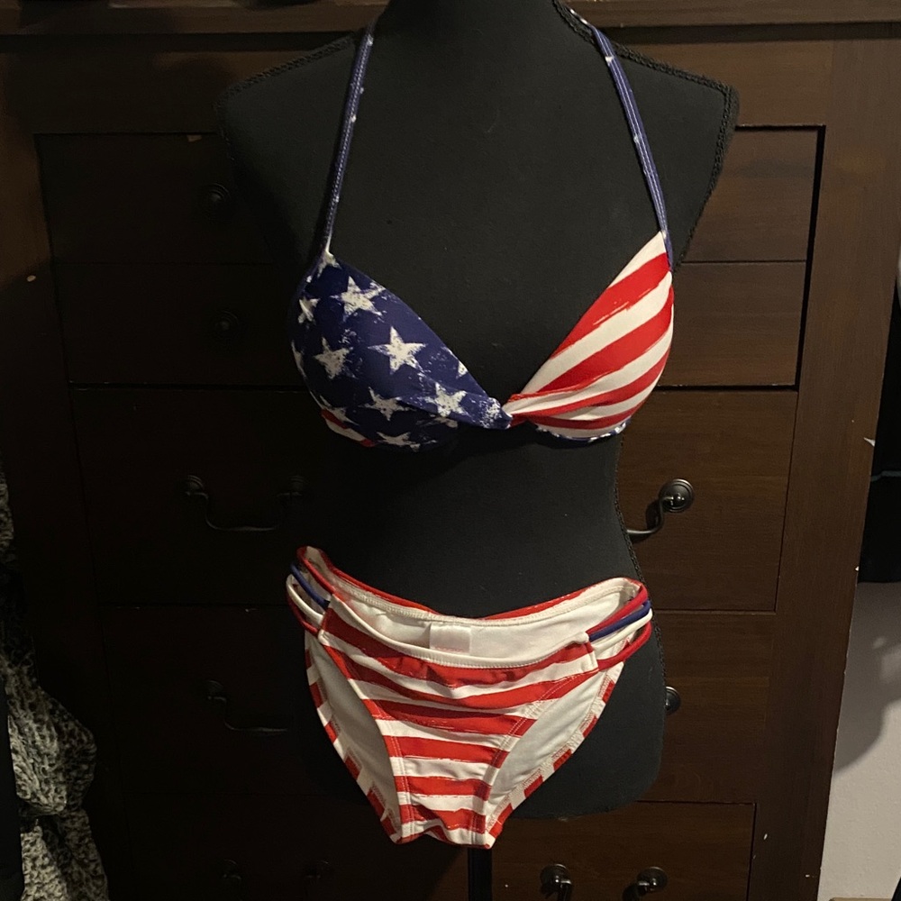 Xhilaration Red and Blue Star Bikini